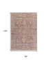 8' X 10' Rust And Beige Oriental Washable Area Rug With UV Protection