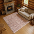 8' X 10' Rust And Beige Oriental Washable Area Rug With UV Protection