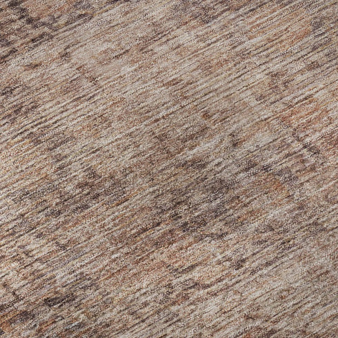 8' X 10' Rust And Beige Oriental Washable Area Rug With UV Protection