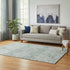 5' X 8' Blue Gray And Silver Geometric Washable Area Rug With UV Protection
