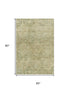 5' X 8' Fern Green And Olive Green Geometric Washable Area Rug With UV Protection