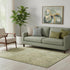 5' X 8' Fern Green And Olive Green Geometric Washable Area Rug With UV Protection