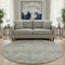 8' Pewter Gray And Silver Geometric Washable Round Rug With UV Protection