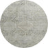8' Pewter Gray And Silver Geometric Washable Round Rug With UV Protection