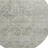 8' Pewter Gray And Silver Geometric Washable Round Rug With UV Protection