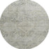 8' Pewter Gray And Silver Geometric Washable Round Rug With UV Protection