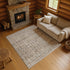9' X 12' Brown And Beige Striped Washable Area Rug With UV Protection