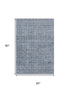 5' X 8' Blue And Gray Striped Washable Area Rug With UV Protection