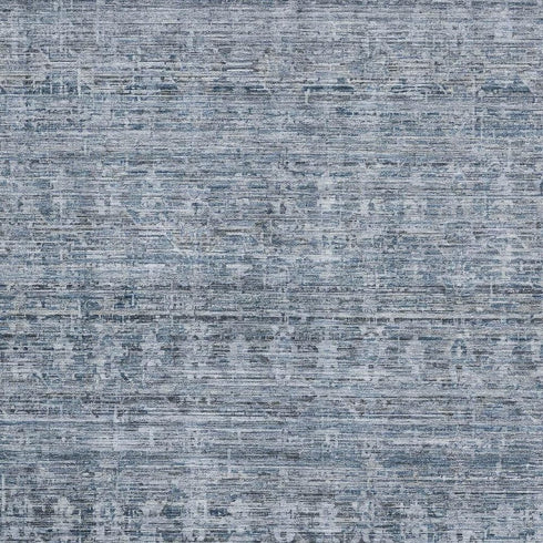 5' X 8' Blue And Gray Striped Washable Area Rug With UV Protection