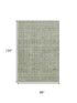 8' X 10' Sage And Beige Striped Washable Area Rug With UV Protection