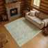 8' X 10' Sage And Beige Striped Washable Area Rug With UV Protection