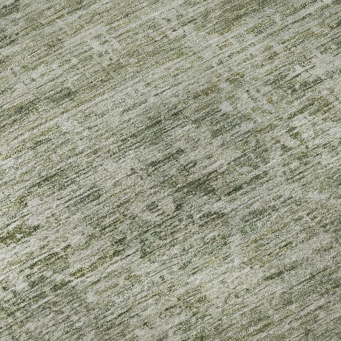 8' X 10' Sage And Beige Striped Washable Area Rug With UV Protection