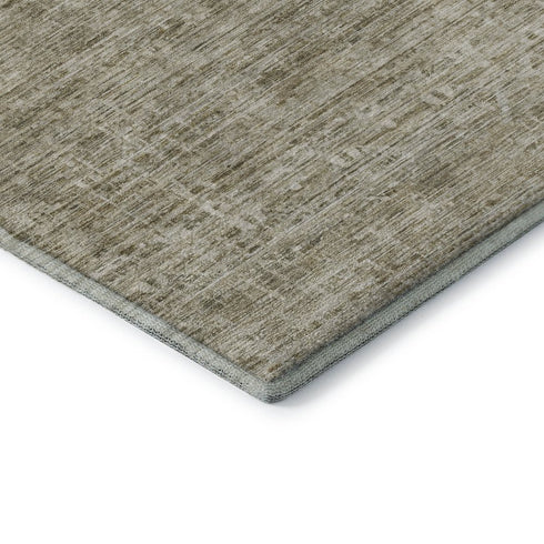 9' X 12' Taupe And Beige Striped Washable Area Rug With UV Protection