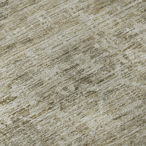 9' X 12' Taupe And Beige Striped Washable Area Rug With UV Protection