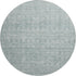8' Turquoise And Ivory Striped Washable Round Rug With UV Protection
