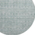 8' Turquoise And Ivory Striped Washable Round Rug With UV Protection
