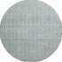 8' Turquoise And Ivory Striped Washable Round Rug With UV Protection