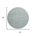 8' Turquoise And Ivory Striped Washable Round Rug With UV Protection