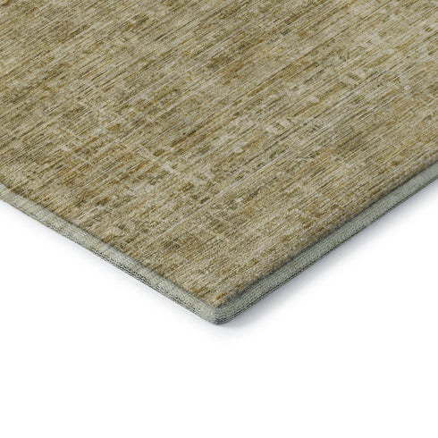 5' X 8' Wheat And Beige Striped Washable Area Rug With UV Protection