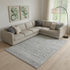 9' X 12' Gray And Silver Striped Washable Area Rug With UV Protection