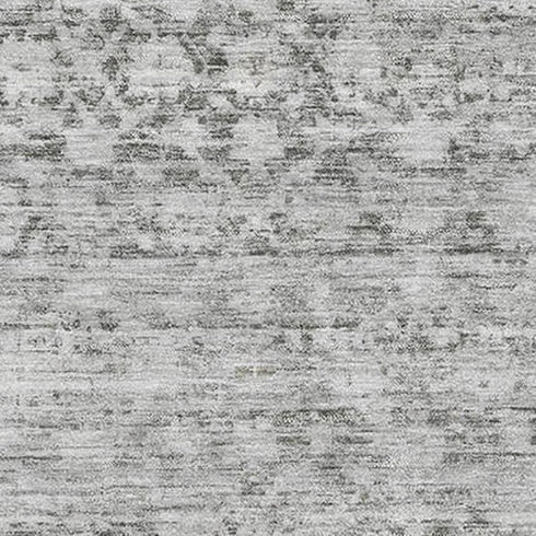 9' X 12' Gray And Silver Striped Washable Area Rug With UV Protection