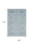 9' X 12' Aqua And Ivory Geometric Washable Area Rug With UV Protection