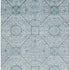 9' X 12' Aqua And Ivory Geometric Washable Area Rug With UV Protection