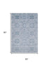 5' X 8' Blue And Ivory Geometric Washable Area Rug With UV Protection