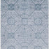 5' X 8' Blue And Ivory Geometric Washable Area Rug With UV Protection