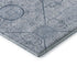 8' Blue And Ivory Geometric Washable Round Rug With UV Protection