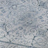 8' Blue And Ivory Geometric Washable Round Rug With UV Protection