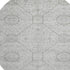 8' Silver And Gray Geometric Washable Round Rug With UV Protection