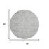 8' Silver And Gray Geometric Washable Round Rug With UV Protection