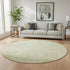 8' Wheat And Gold Geometric Washable Round Rug With UV Protection