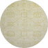 8' Wheat And Gold Geometric Washable Round Rug With UV Protection