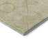 8' Wheat And Gold Geometric Washable Round Rug With UV Protection