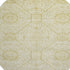 8' Wheat And Gold Geometric Washable Round Rug With UV Protection