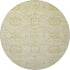 8' Wheat And Gold Geometric Washable Round Rug With UV Protection