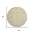 8' Wheat And Gold Geometric Washable Round Rug With UV Protection