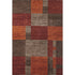 5' X 8' Chocolate Orange And Rust Geometric Washable Area Rug With UV Protection