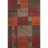 5' X 8' Chocolate Orange And Rust Geometric Washable Area Rug With UV Protection