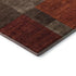 8' Chocolate Orange And Rust Geometric Washable Round Rug With UV Protection