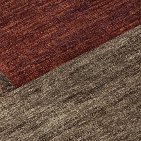 8' Chocolate Orange And Rust Geometric Washable Round Rug With UV Protection