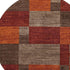 8' Chocolate Orange And Rust Geometric Washable Round Rug With UV Protection