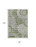 8' X 10' Artichoke Green Gray And Silver Geometric Washable Area Rug With UV Protection