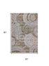 5' X 8' Brown And Gray Geometric Washable Area Rug With UV Protection