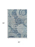 5' X 8' Blue And Gray Geometric Washable Area Rug With UV Protection