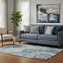5' X 8' Blue And Gray Geometric Washable Area Rug With UV Protection