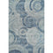 5' X 8' Blue And Gray Geometric Washable Area Rug With UV Protection