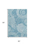 5' X 8' Denim Blue And Sky Blue Geometric Washable Area Rug With UV Protection